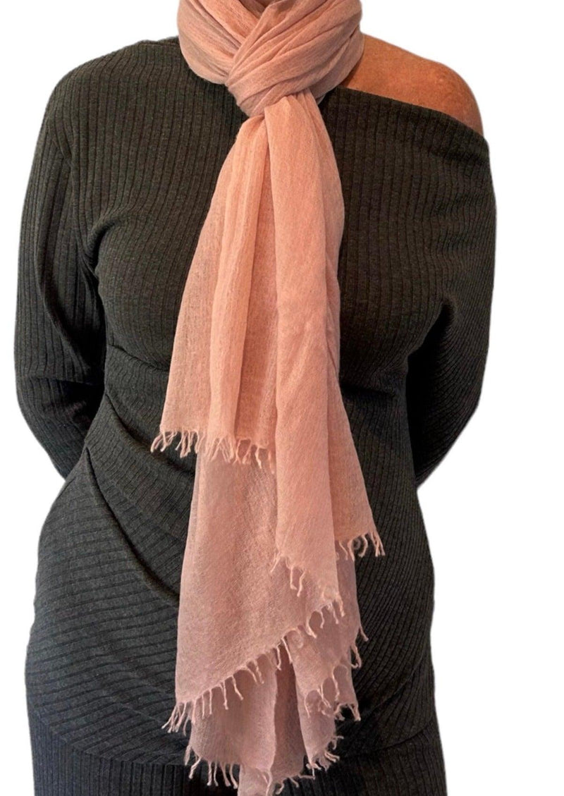 Cashmere Softly Felted Scarf Hand-Woven- Rose - Cashmere Luxe