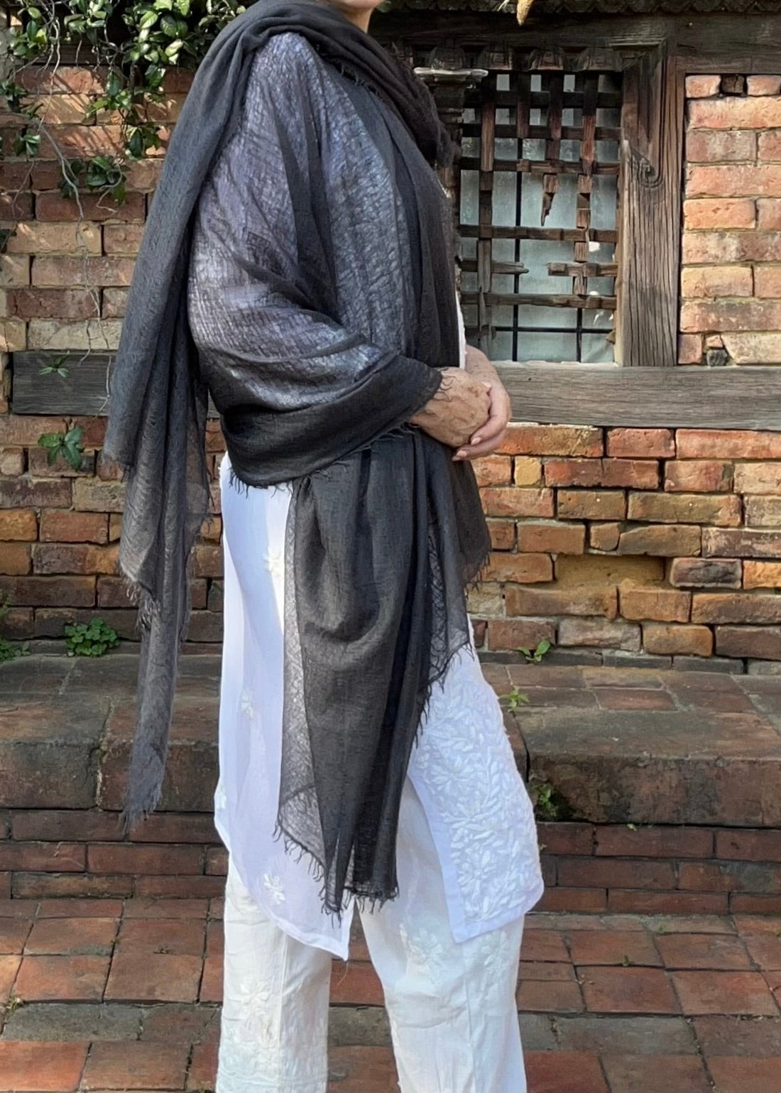 Premium Storm Cloud Cashmere Wrap - Luxury Lightweight Designer Shawl