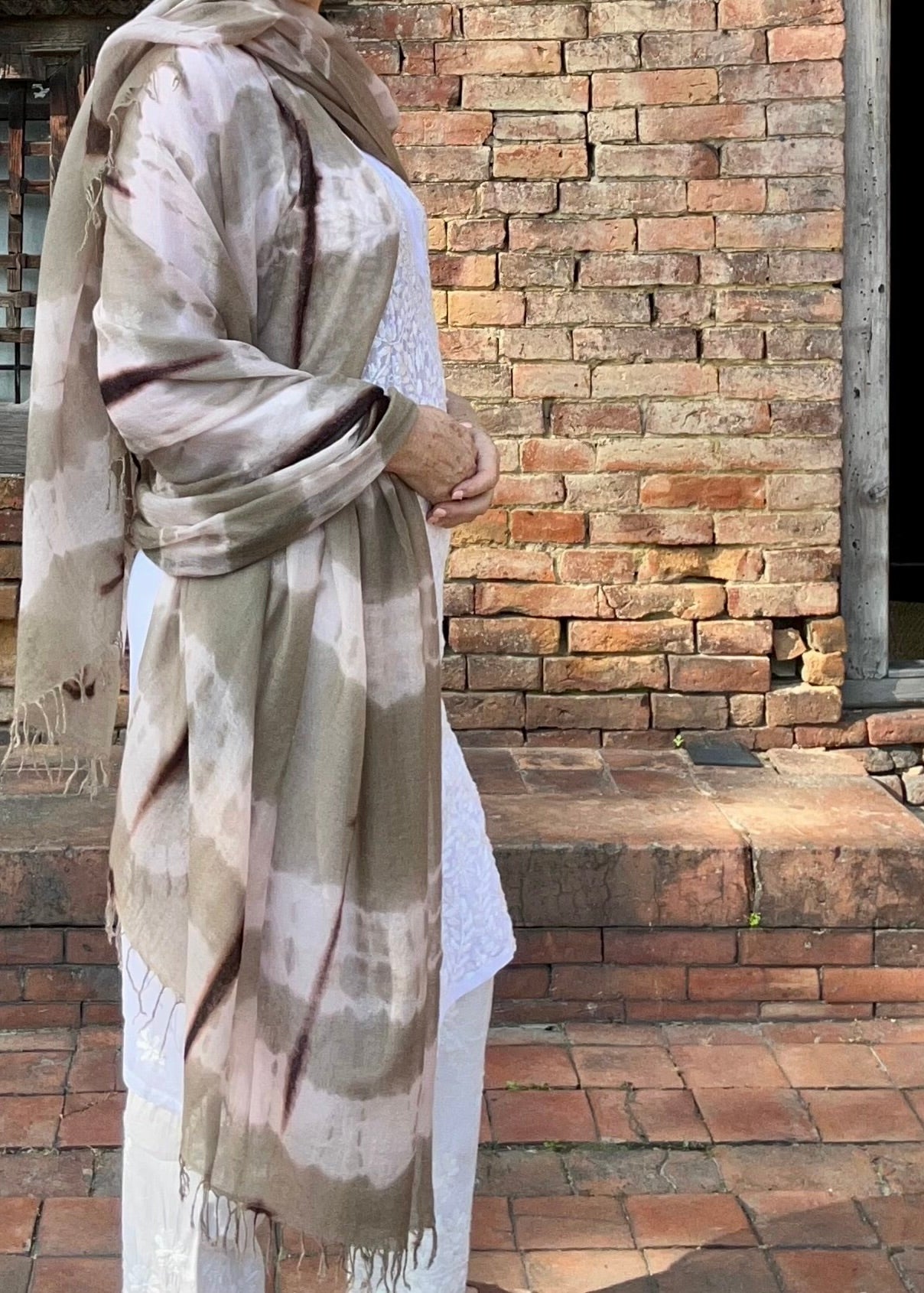 Premium Taupe & Soft Pink Hand-Woven Cashmere Wrap - Limited Edition Luxury