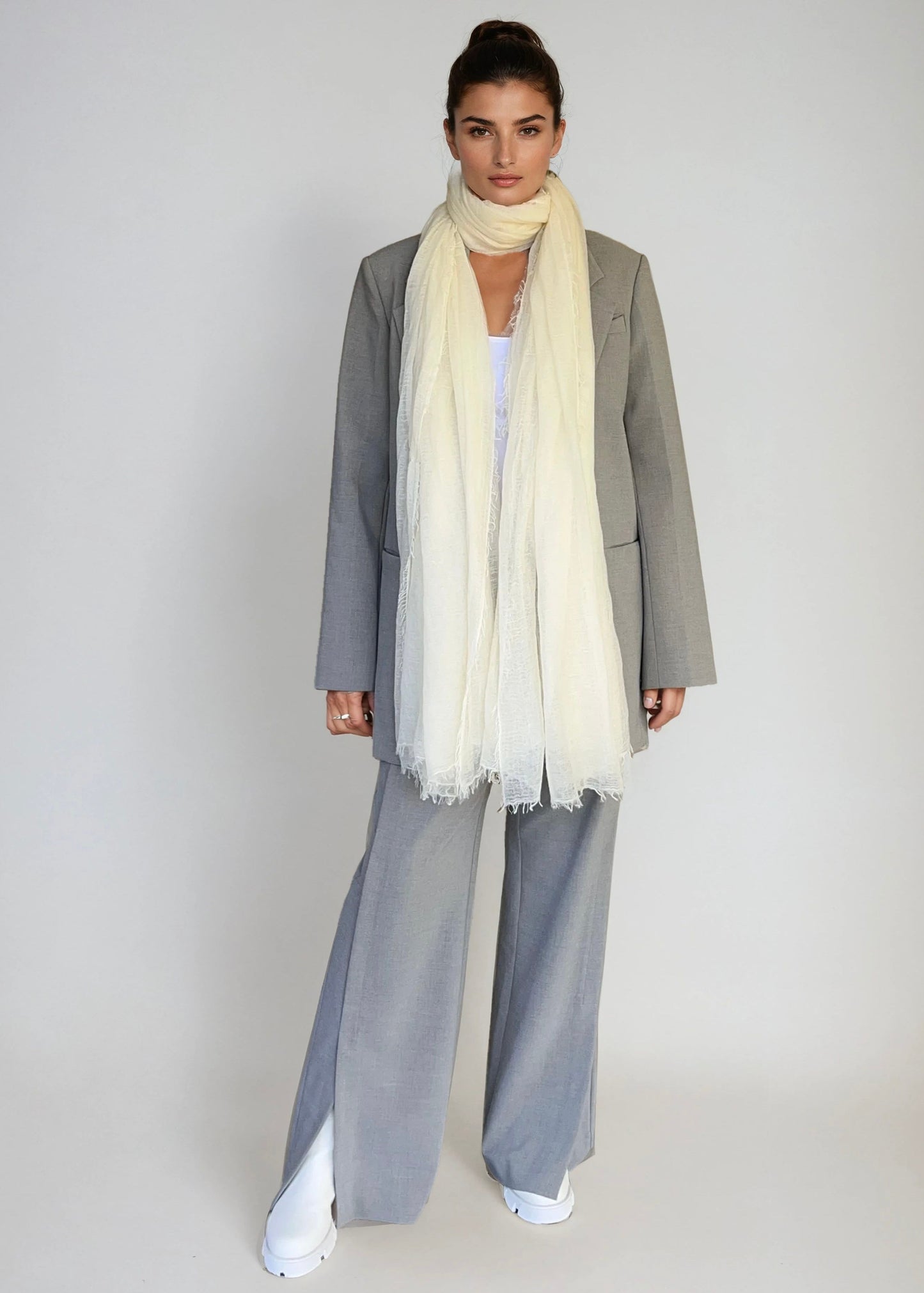 Premium Coconut Milk Cashmere Wrap - Luxury Lightweight Designer Shawl