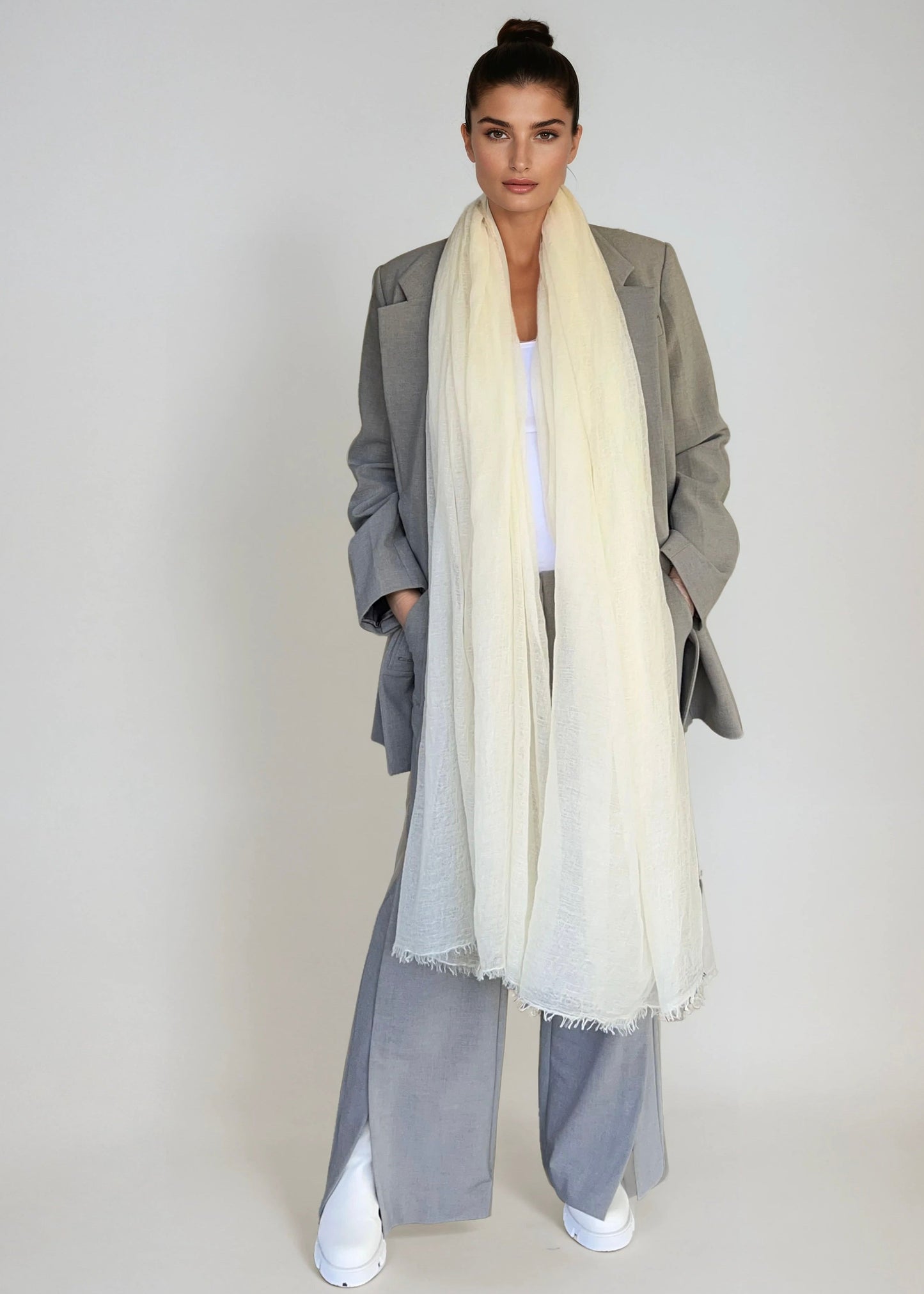 Premium Coconut Milk Cashmere Wrap - Luxury Lightweight Designer Shawl