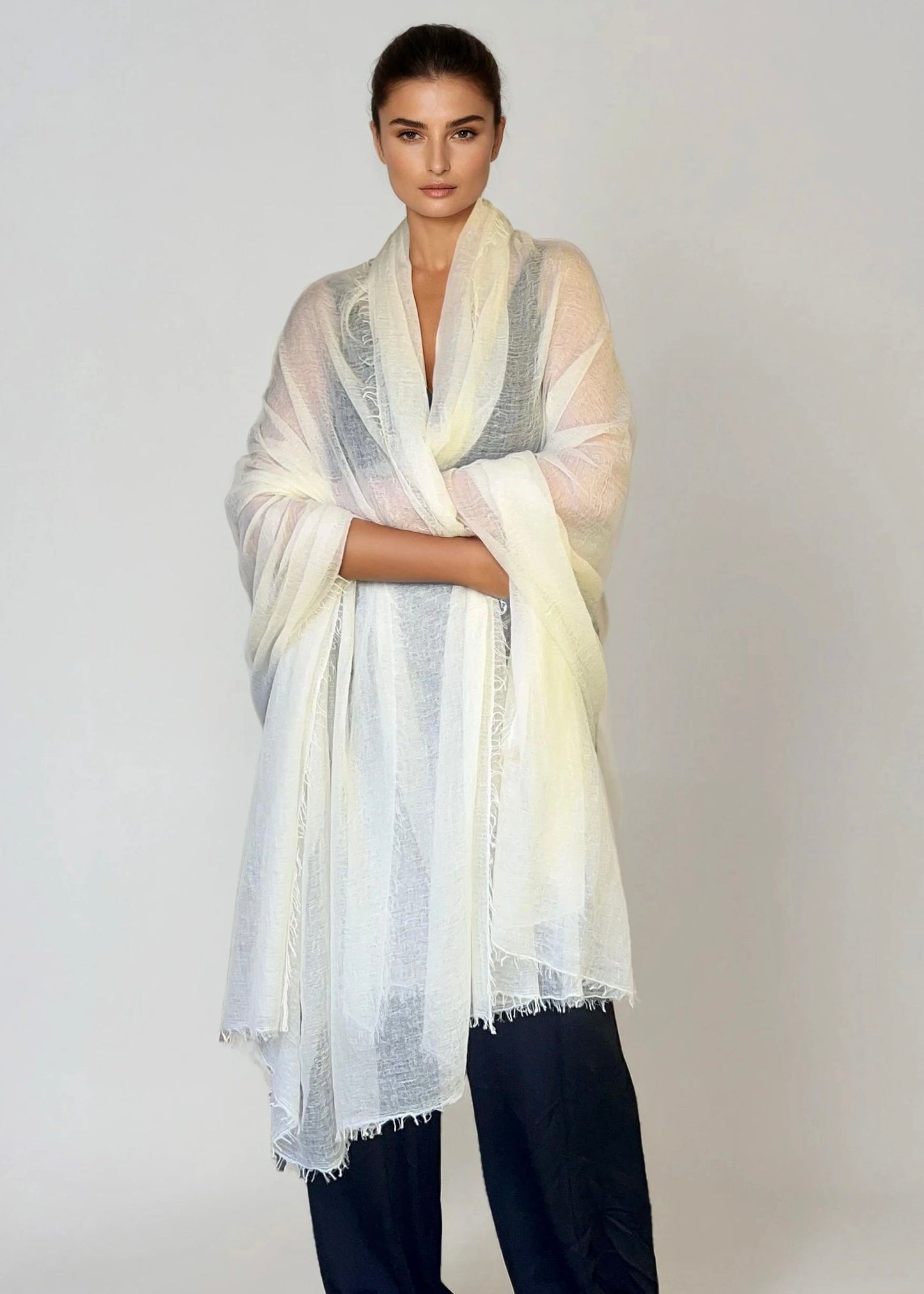 Premium Coconut Milk Cashmere Wrap - Luxury Lightweight Designer Shawl