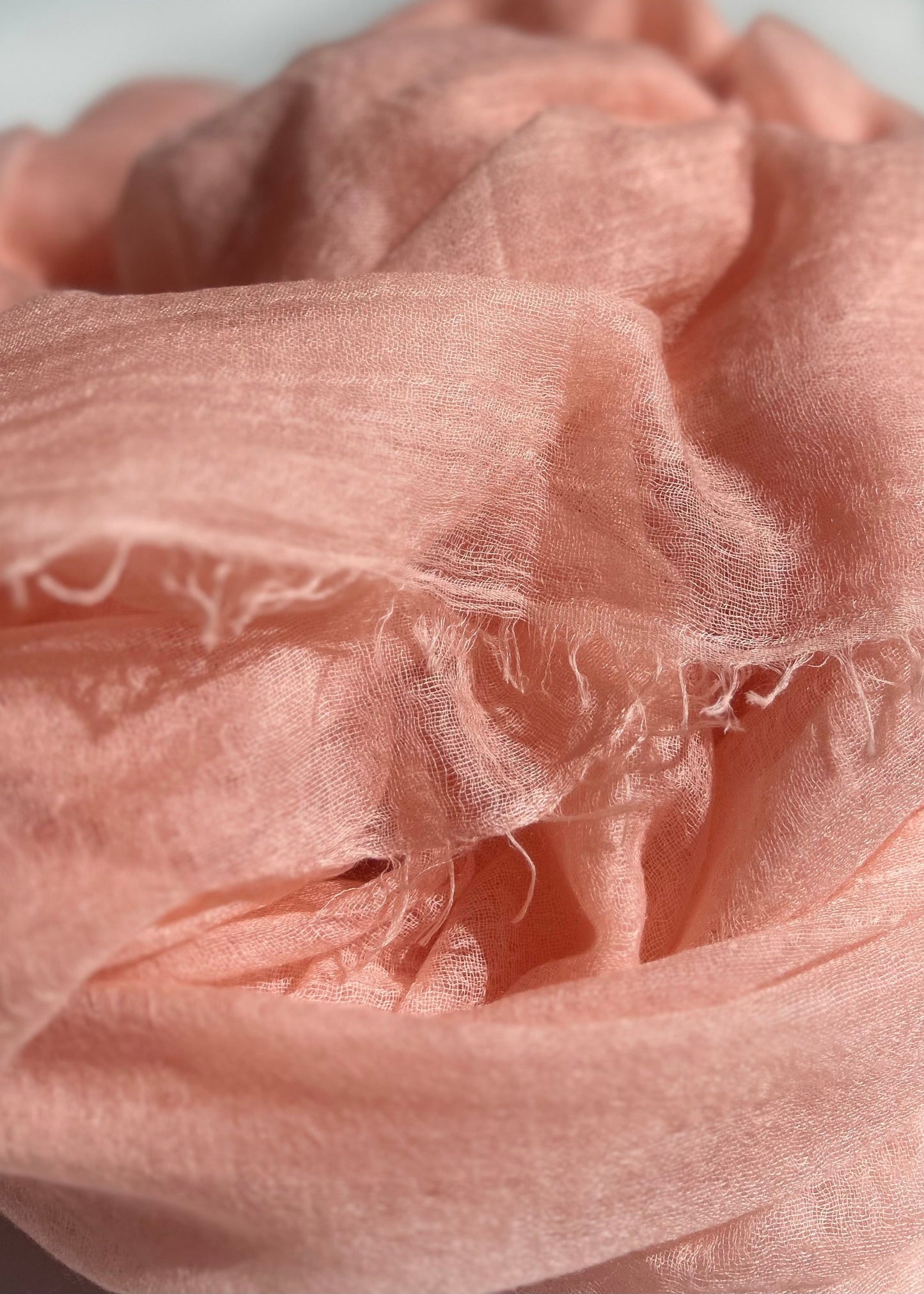 Premium Sunset Blush Cashmere Wrap - Luxury Lightweight Designer Shawl