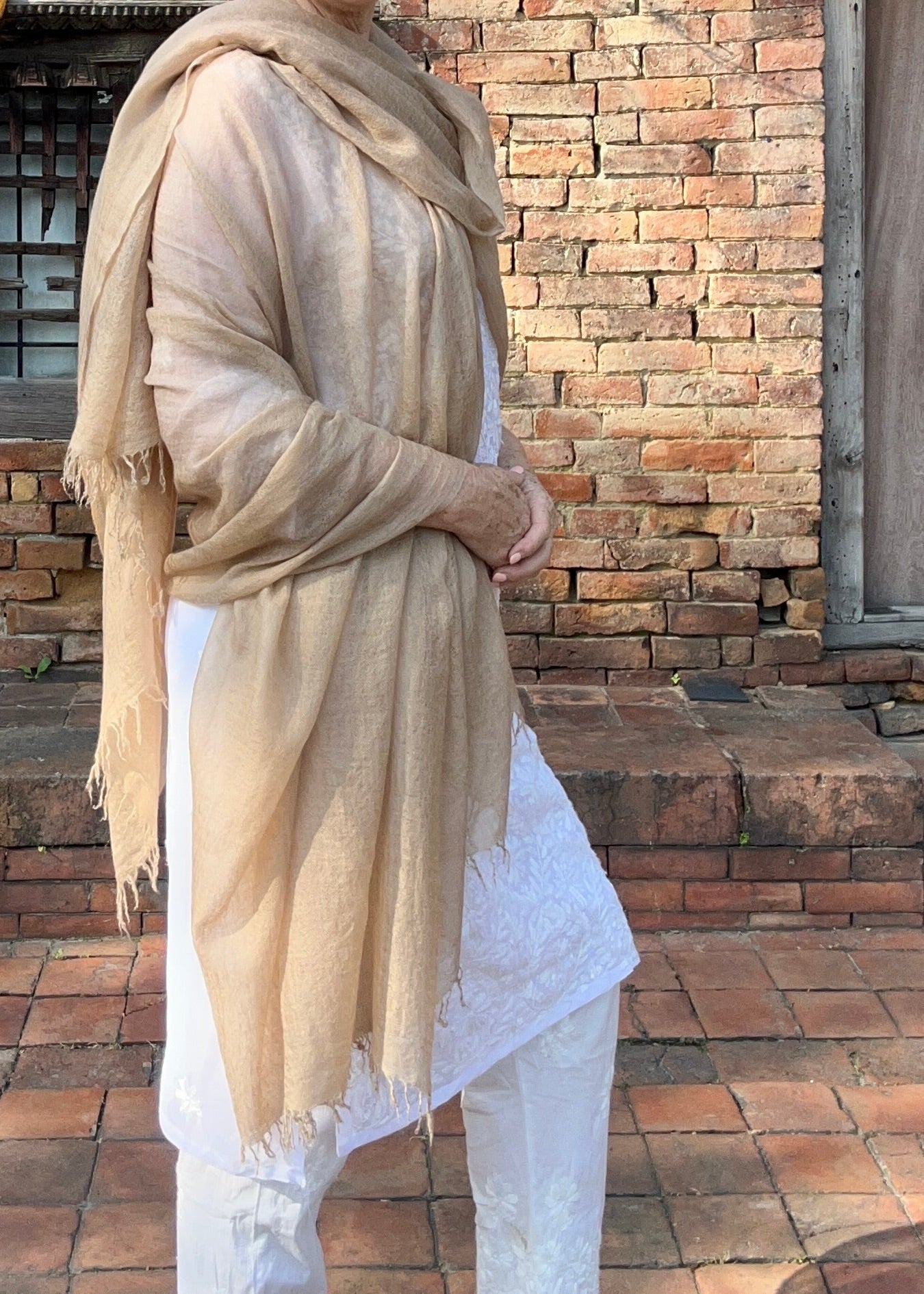 Premium Natural Cashmere Wrap - Handwoven Himalayan Luxury Scarf