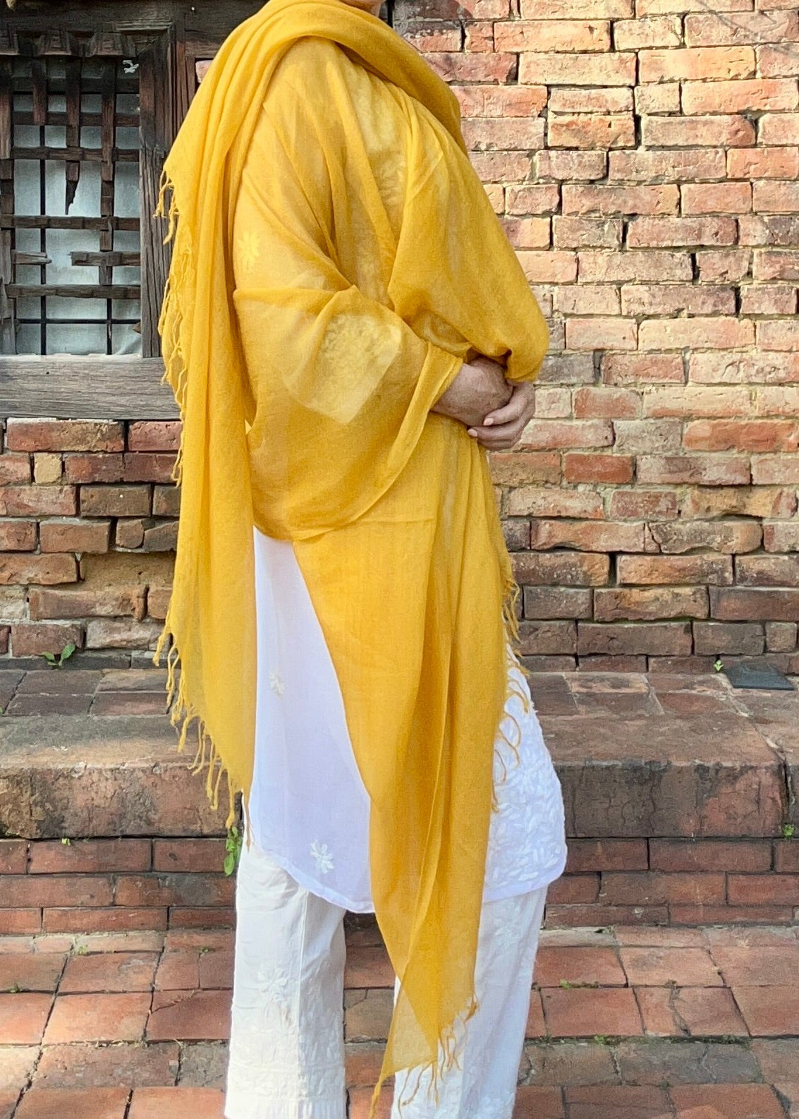 Saffron Handloom Cashmere Wrap - Luxury Scarf | Cashmere Luxe