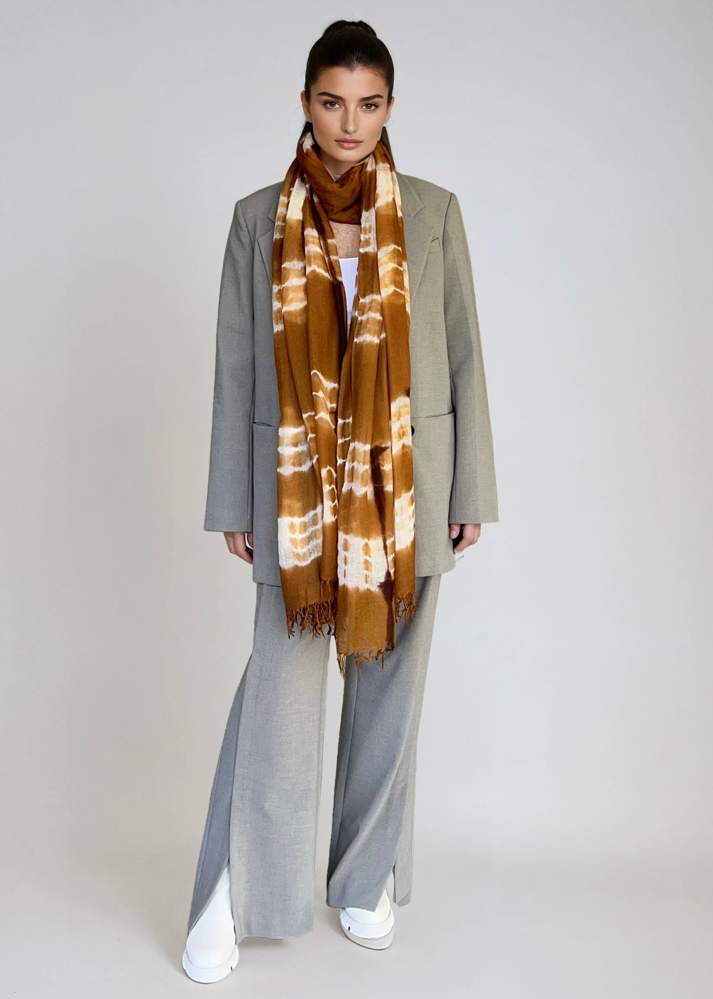 Premium Bronze Brown Handwoven Cashmere Wrap - Limited Edition Luxury