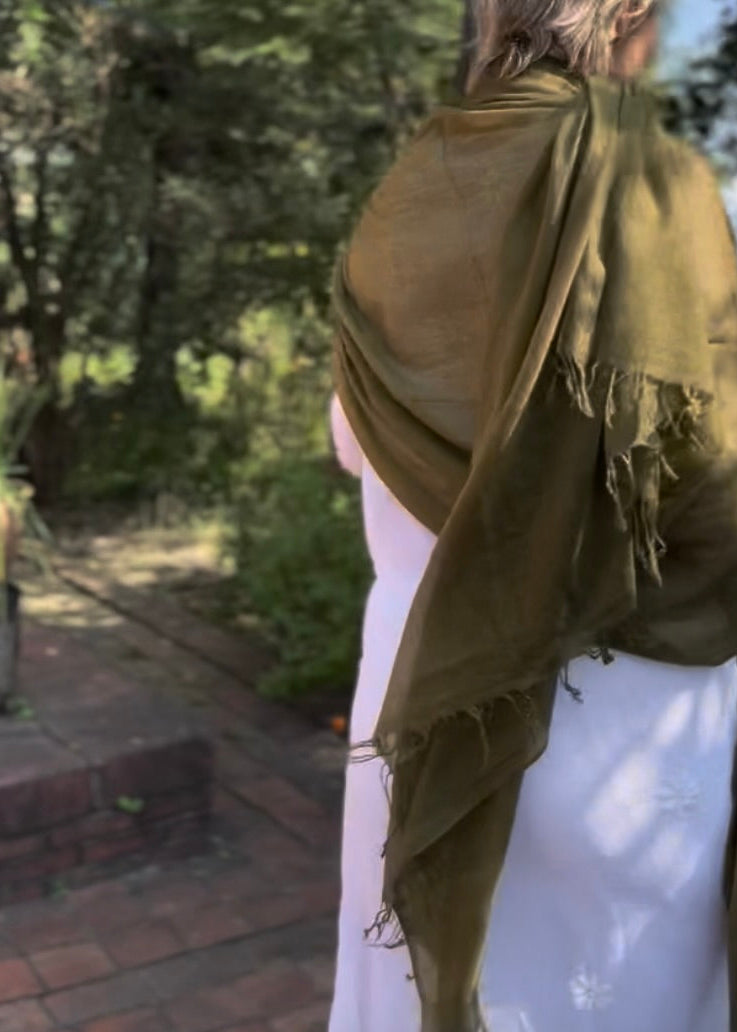 Burnt Bronze Handloom Cashmere Wrap - Luxury Scarf | Cashmere Luxe