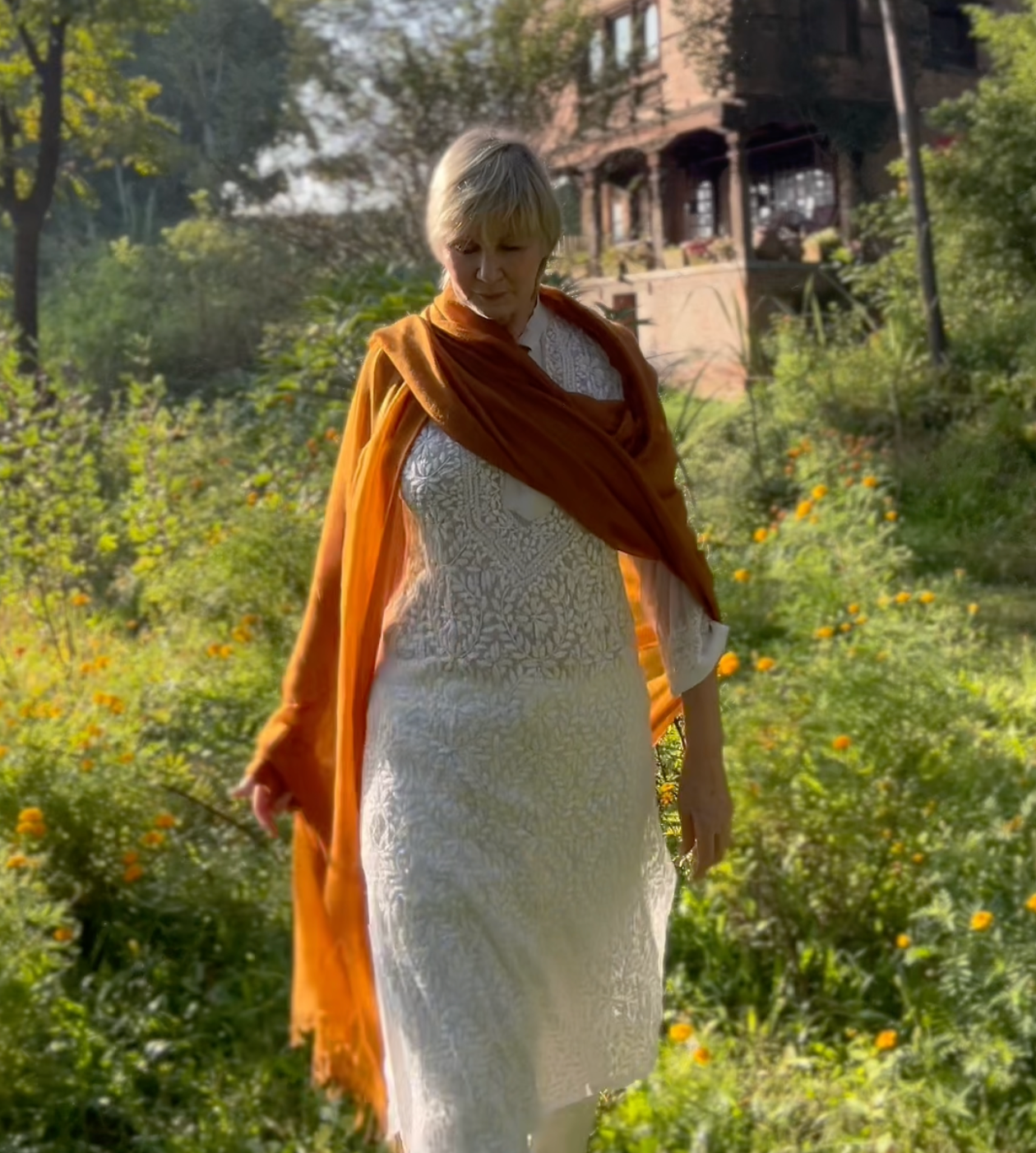 Burnt Bronze Handloom Cashmere Wrap - Luxury Scarf | Cashmere Luxe