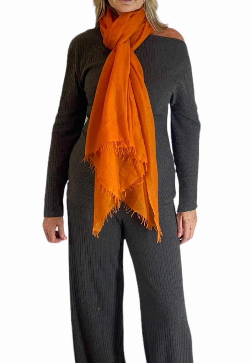 Amber Glow Cashmere Scarf - Cashmere Luxe