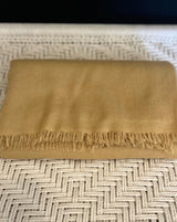 Cashmere Blanket Hand-Woven Mustard - Cashmere Luxe