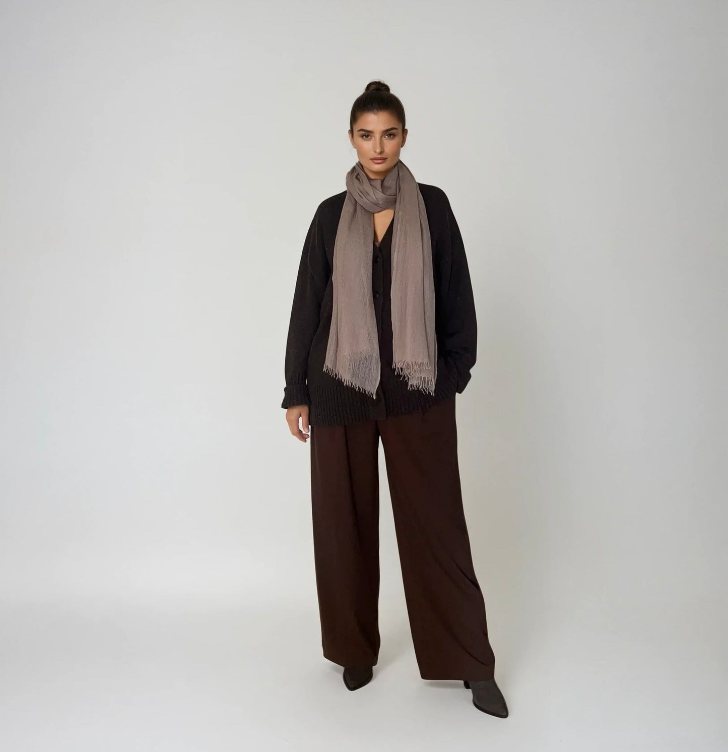 Cashmere Softly Felted Scarf - Lilac Grey