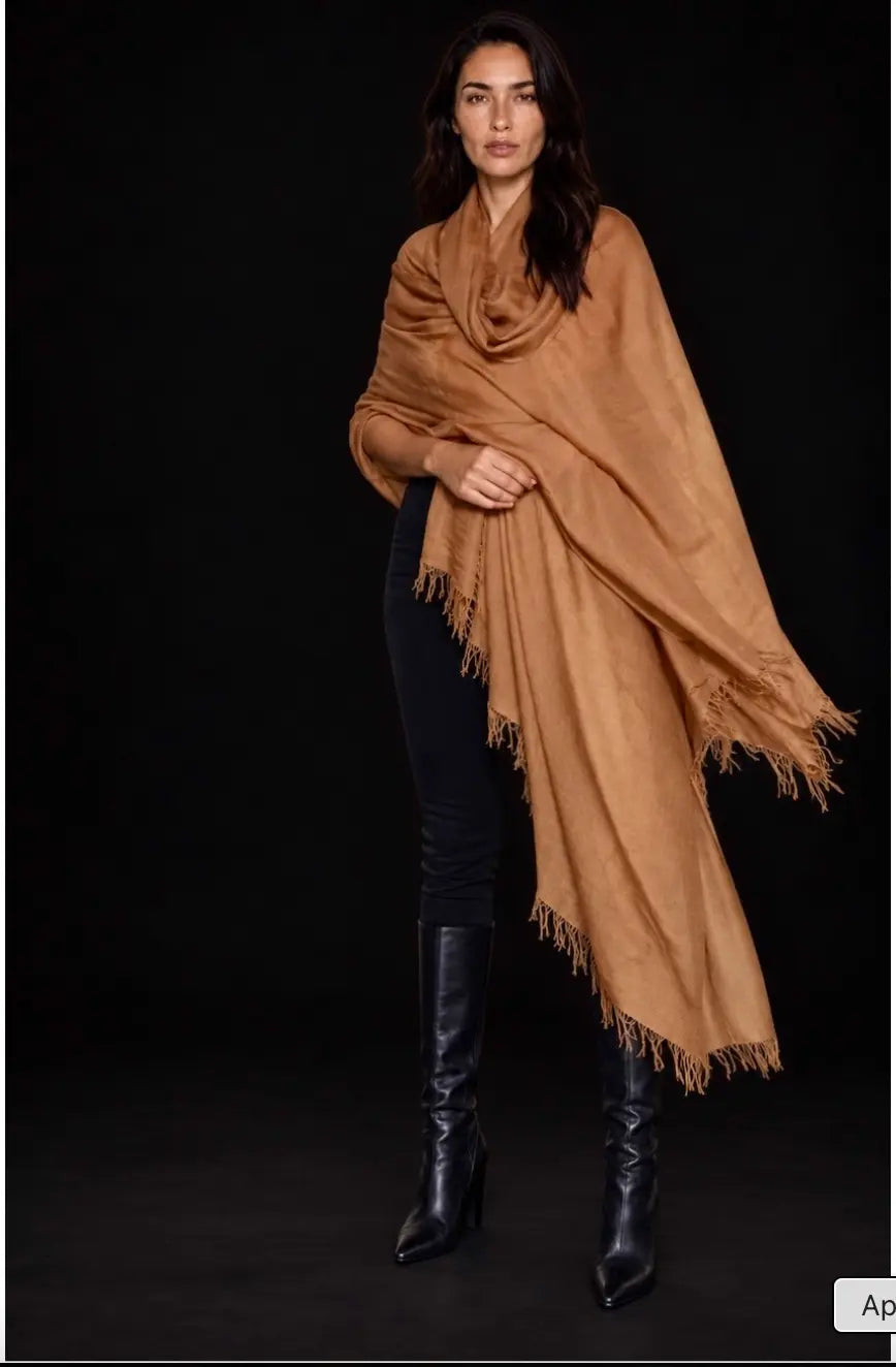 Burnt Bronze Cashmere Wrap – Handloom Himalayan Luxury Scarf