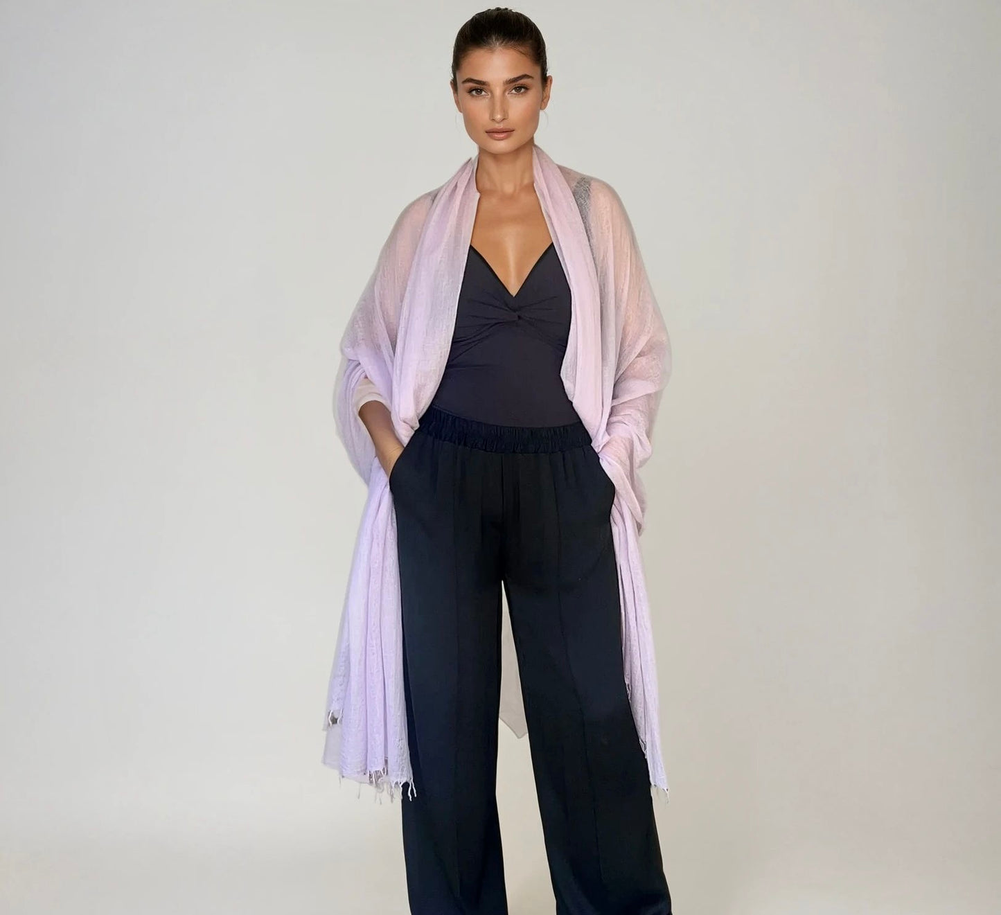 PURE CASHMERE WRAP LAVENDER
