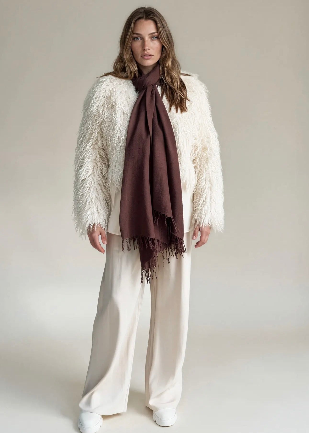 Earth Brown Handwoven Cashmere Wrap