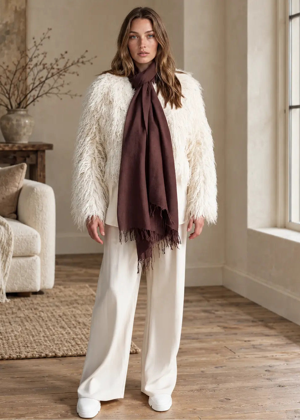 Earth Brown Handwoven Cashmere Wrap