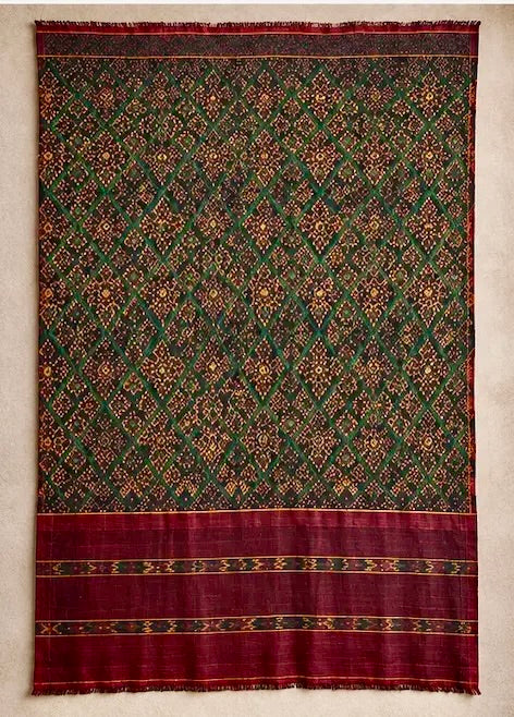 Khmer Silk No. 01 — Emerald & Mulberry