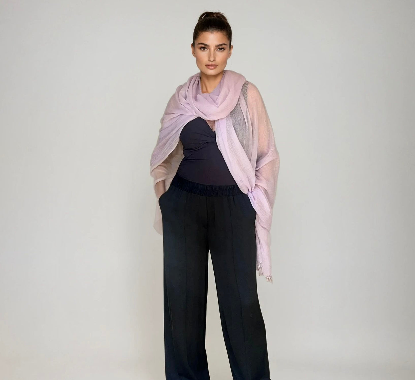 PURE CASHMERE WRAP LAVENDER