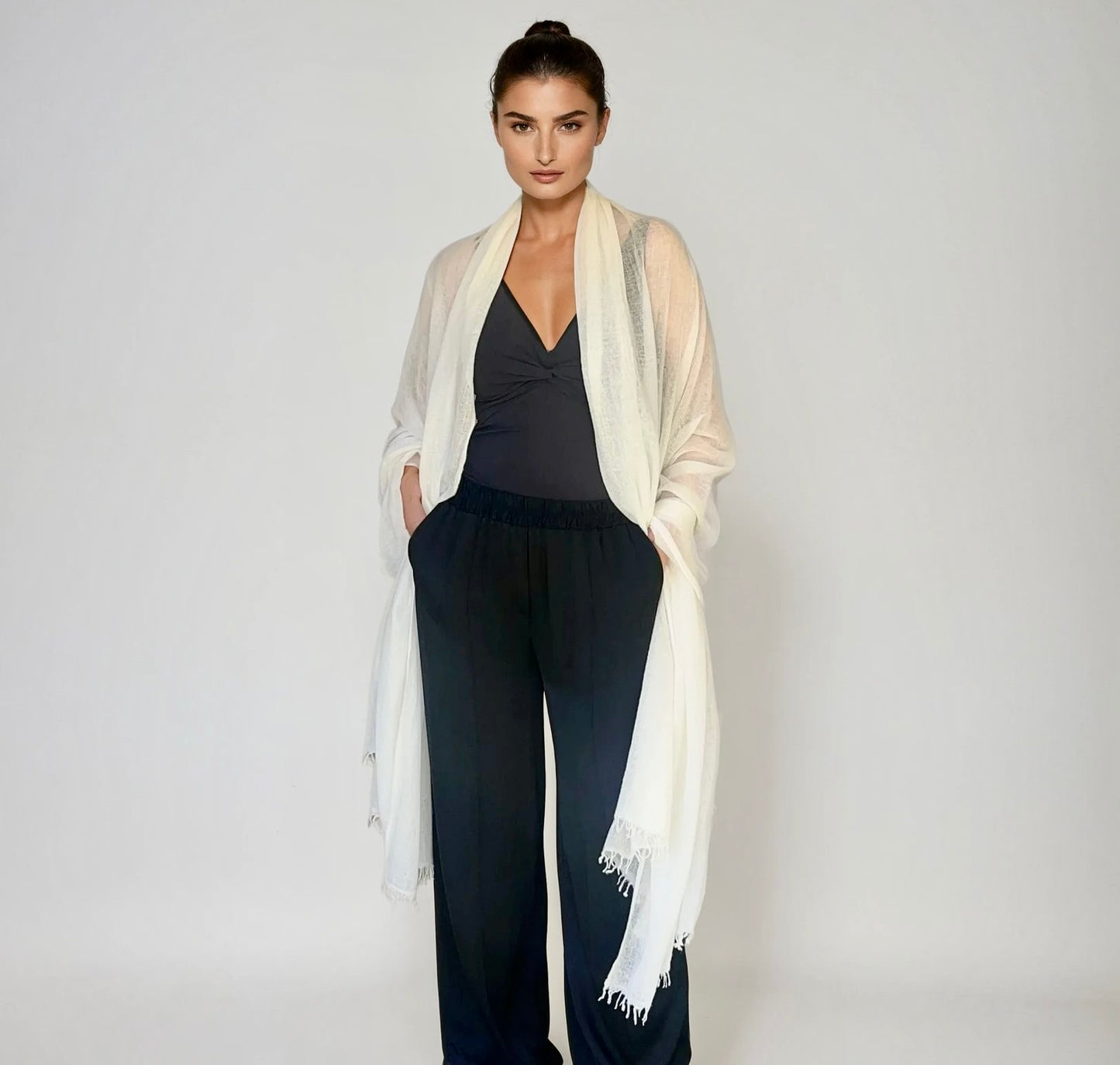 PURE CASHMERE WHITE WRAP/ SOLD OUT Arriving early May