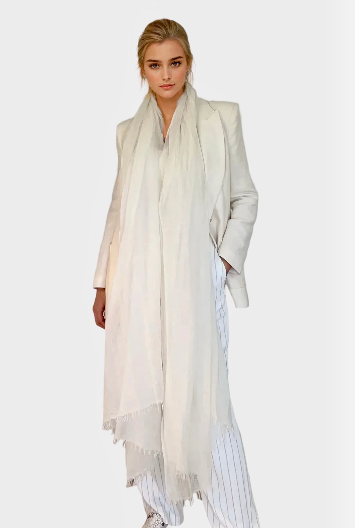 PURE CASHMERE WHITE WRAP/ SOLD OUT