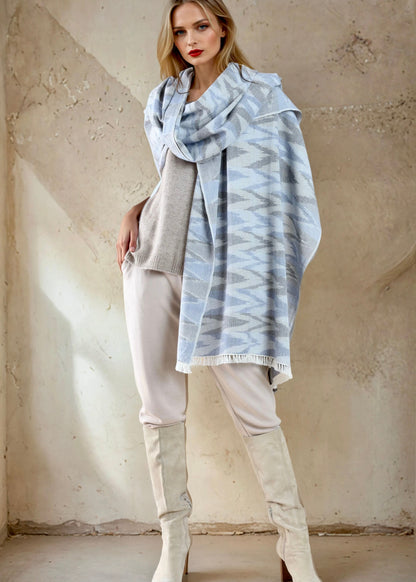 IKAT WRAP  BLUE GREY