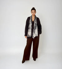 Cashmere Felted Scarf Hand Tie Dye - Navy