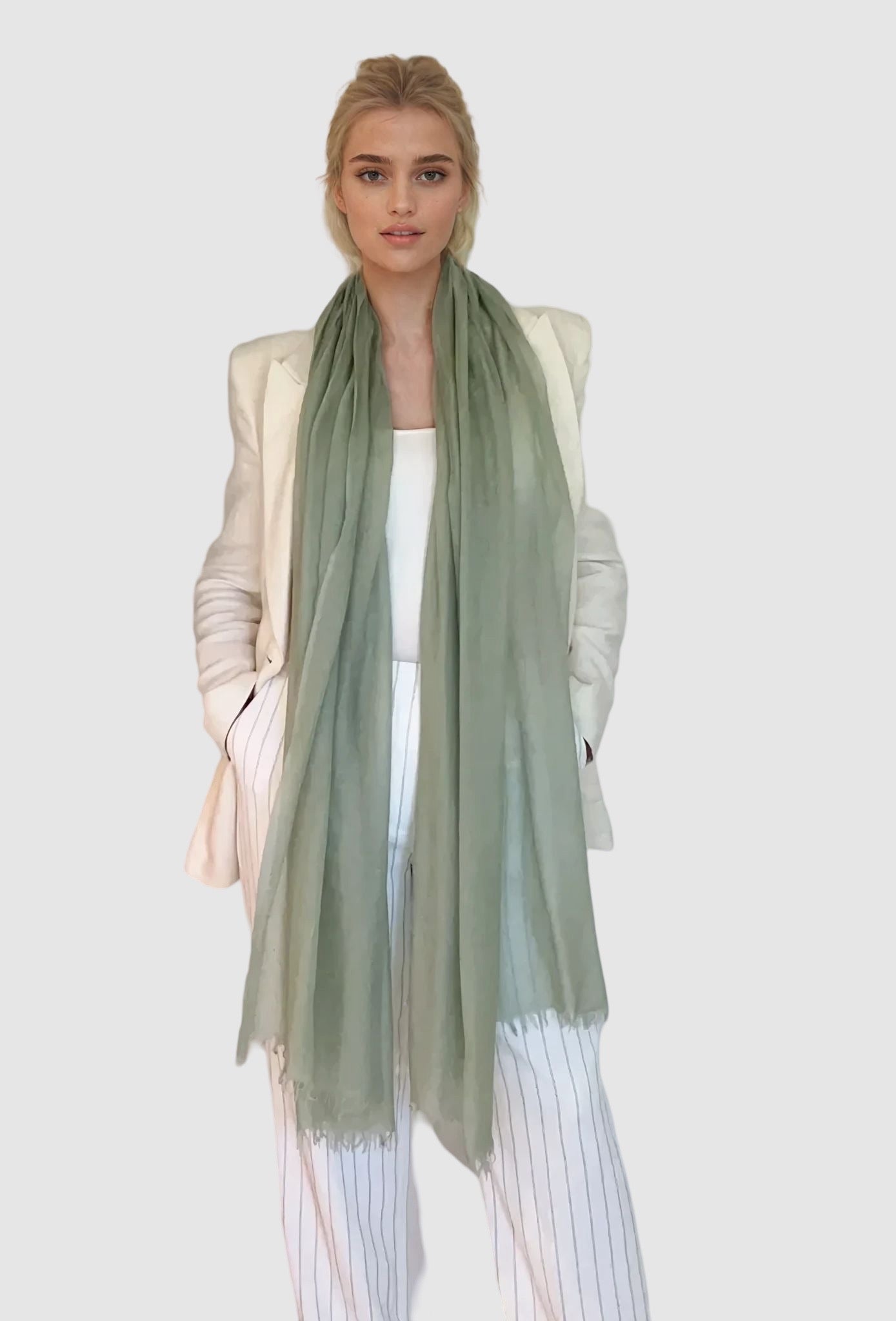 PURE CASHMERE WRAP CELADON