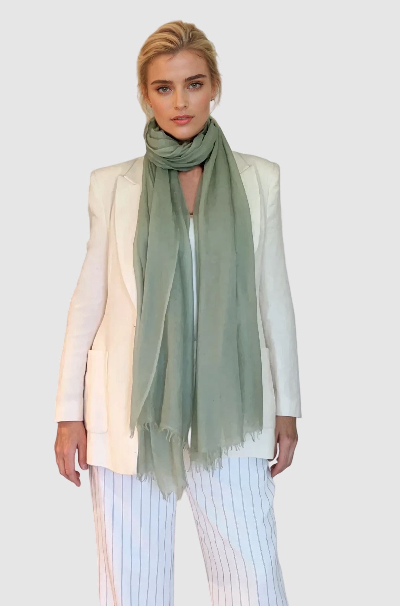 PURE CASHMERE WRAP CELADON