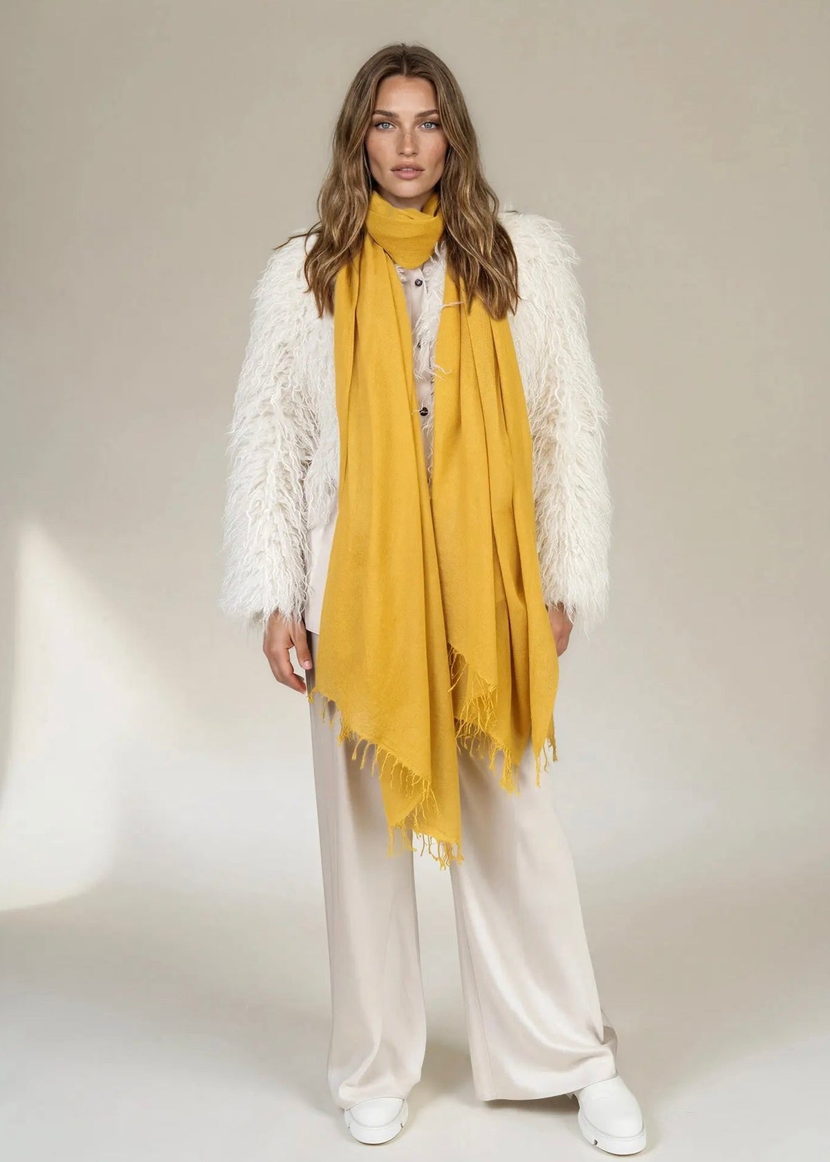 Saffron Cashmere Wrap – Handloom Himalayan Luxury Scarf