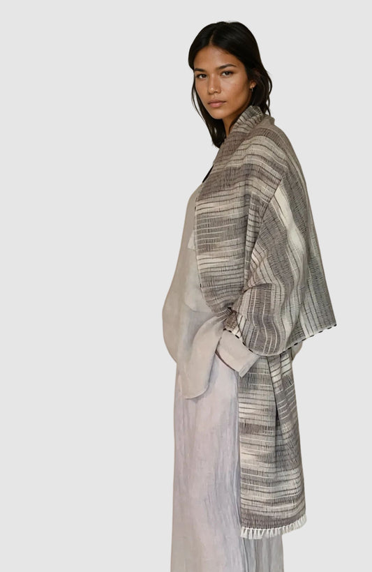 IKAT WRAP  BROWN CREAM