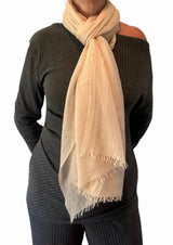 Cashmere Softly Felted Scarf Hand-Woven  Dew