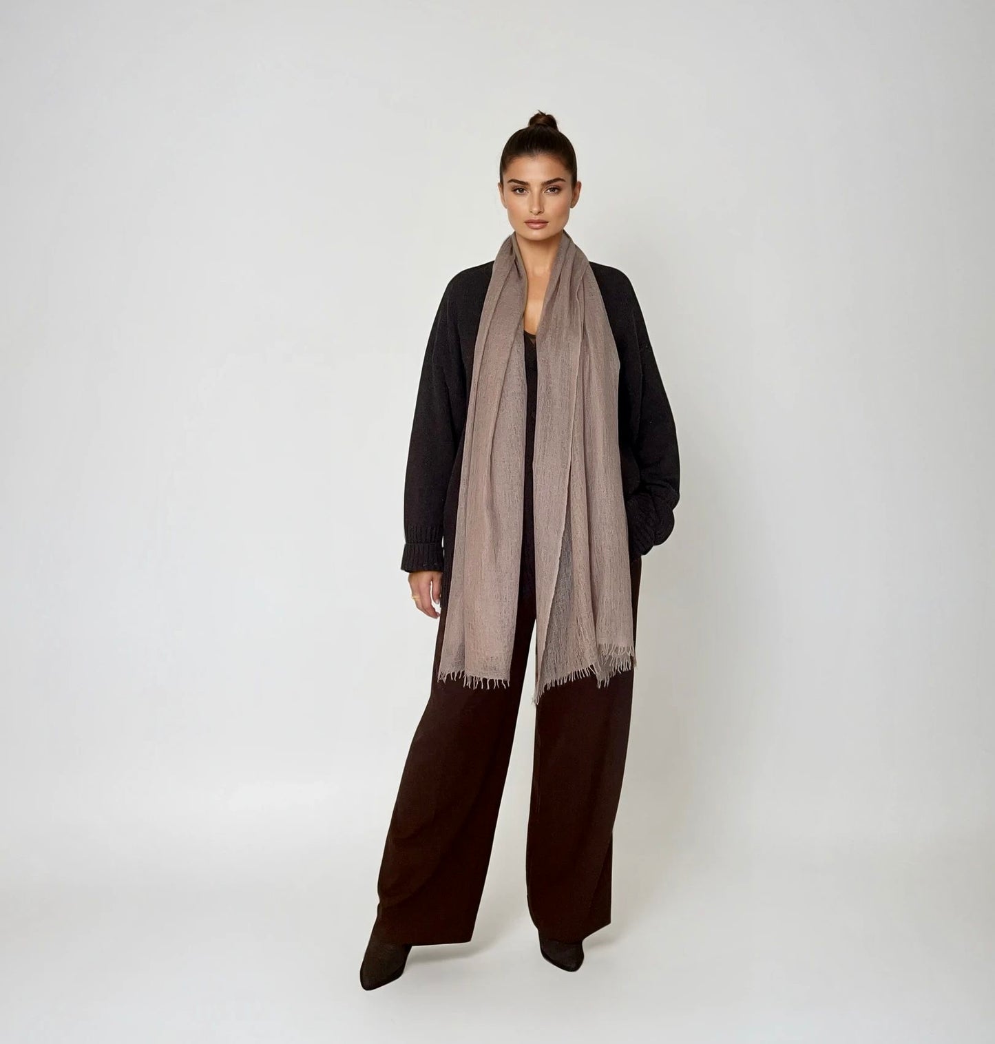 Cashmere Softly Felted Scarf - Lilac Grey