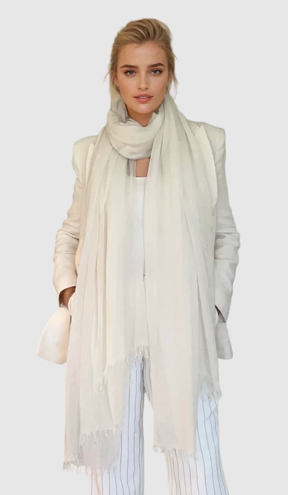 PURE CASHMERE WHITE WRAP/ SOLD OUT