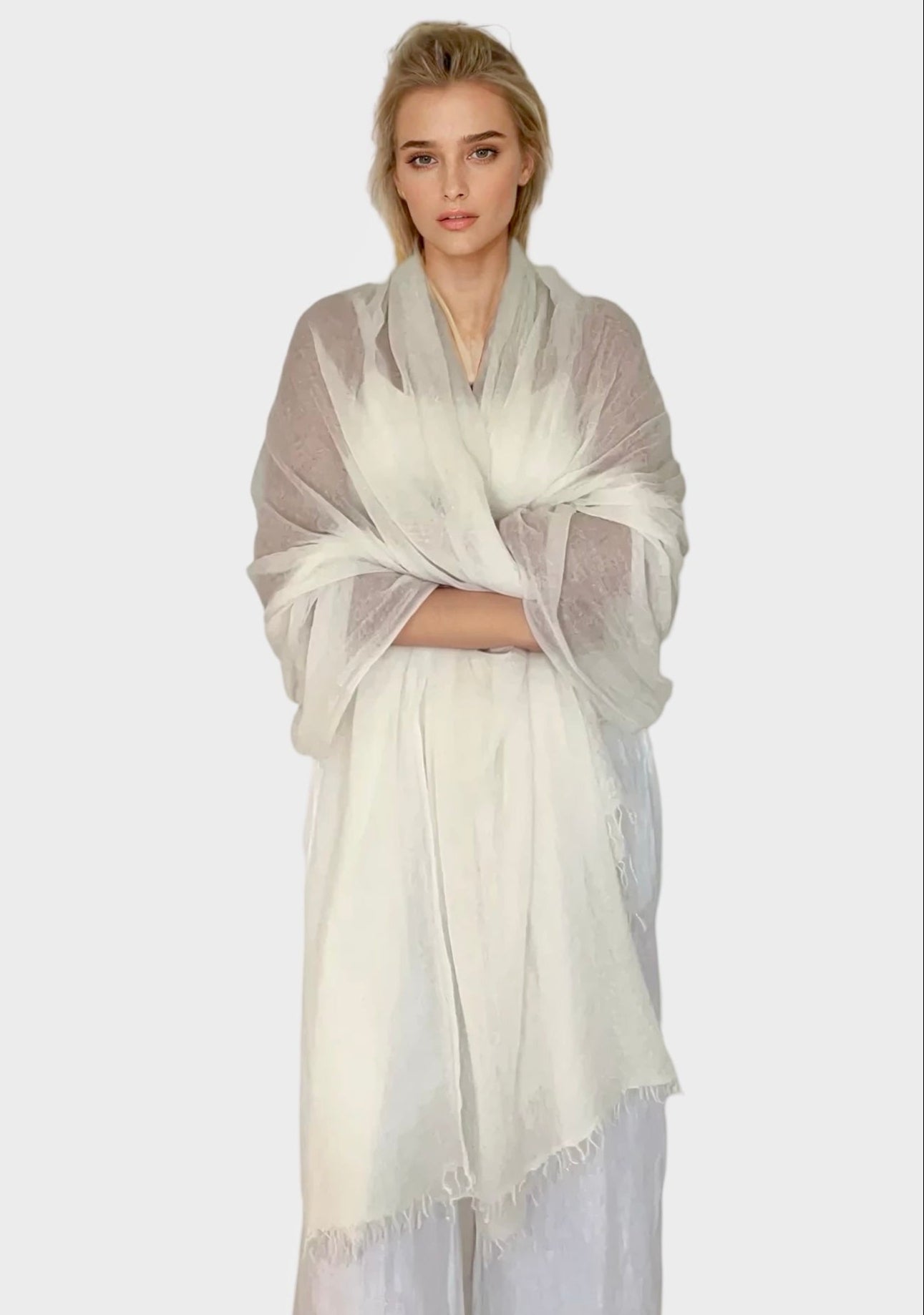 PURE CASHMERE WHITE WRAP/ SOLD OUT