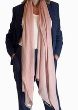 Cashmere Softly Felted Scarf  Hand-Woven- Rose