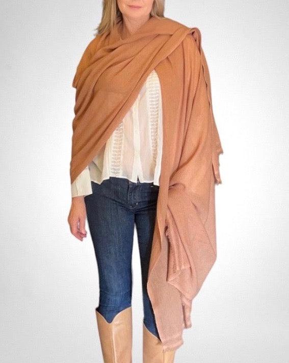 TRAVEL WRAP CAMEL - Cashmere Luxe