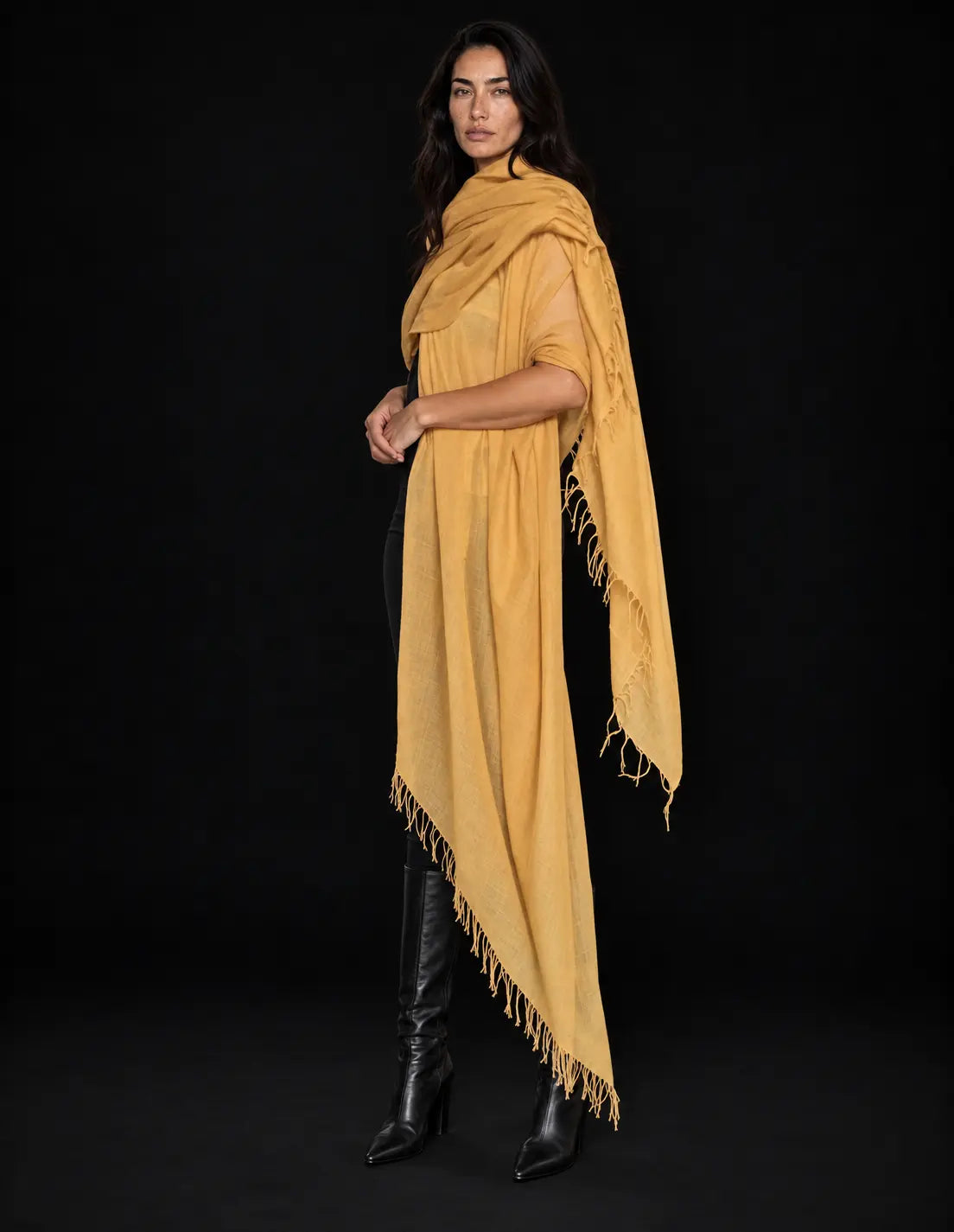 Saffron Cashmere Wrap – Handloom Himalayan Luxury Scarf
