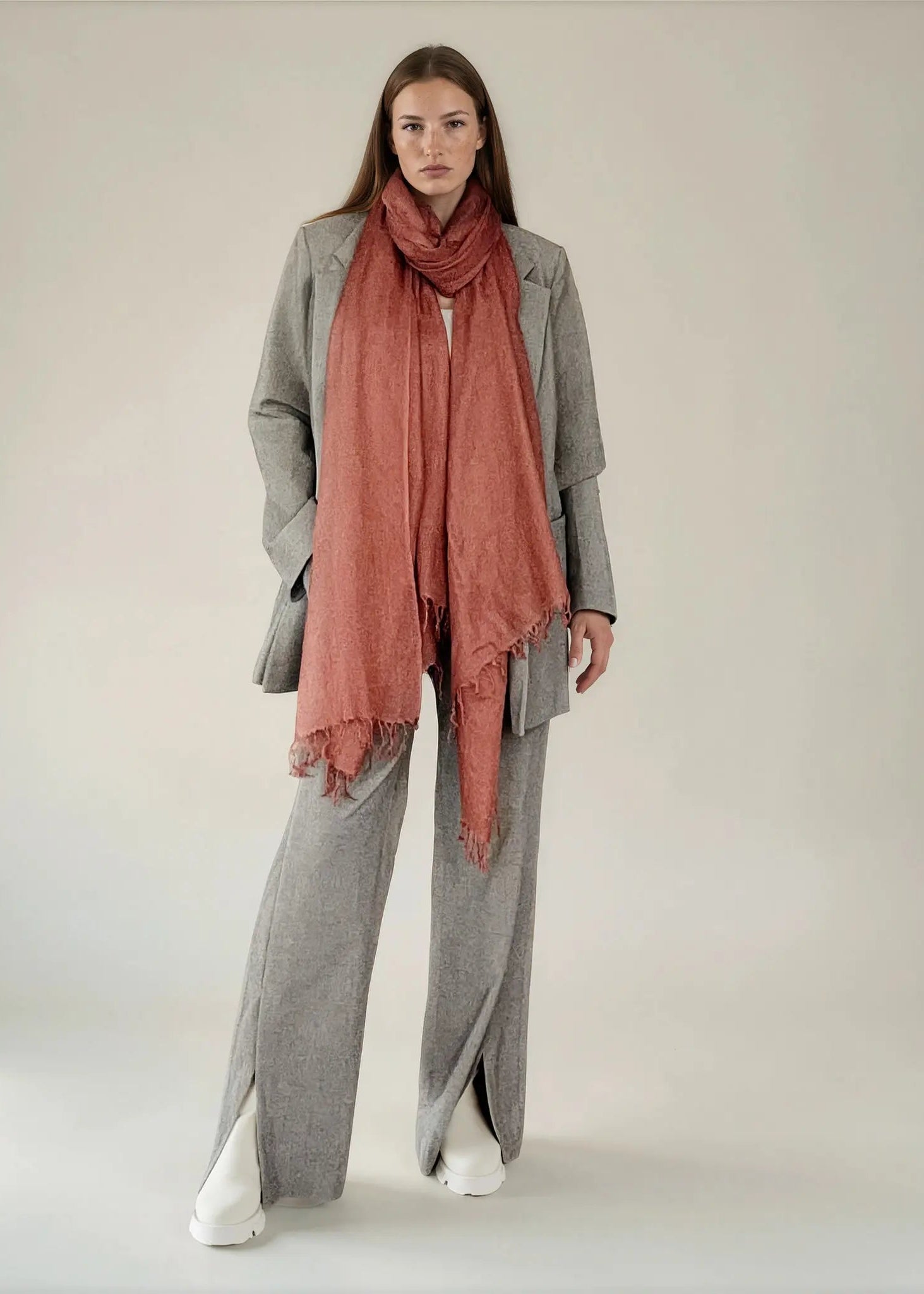 Burnt Sienna Cashmere Wrap | 100% Handwoven Luxury Shawl