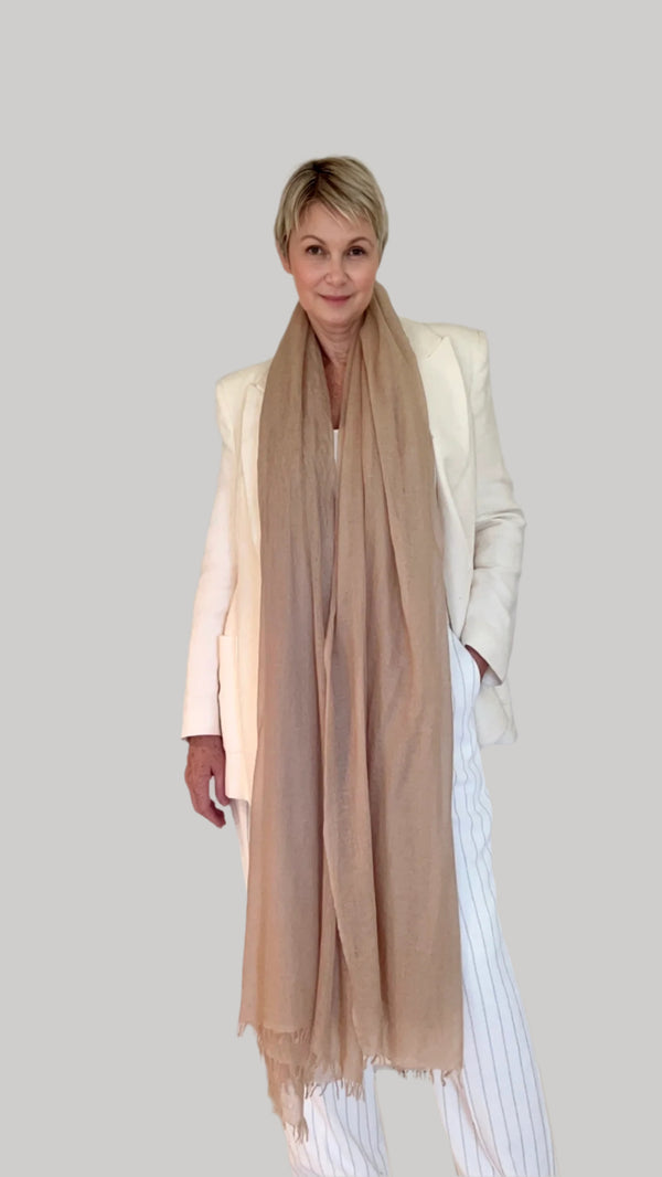 PURE CASHMERE NATURAL WRAP - Cashmere Luxe