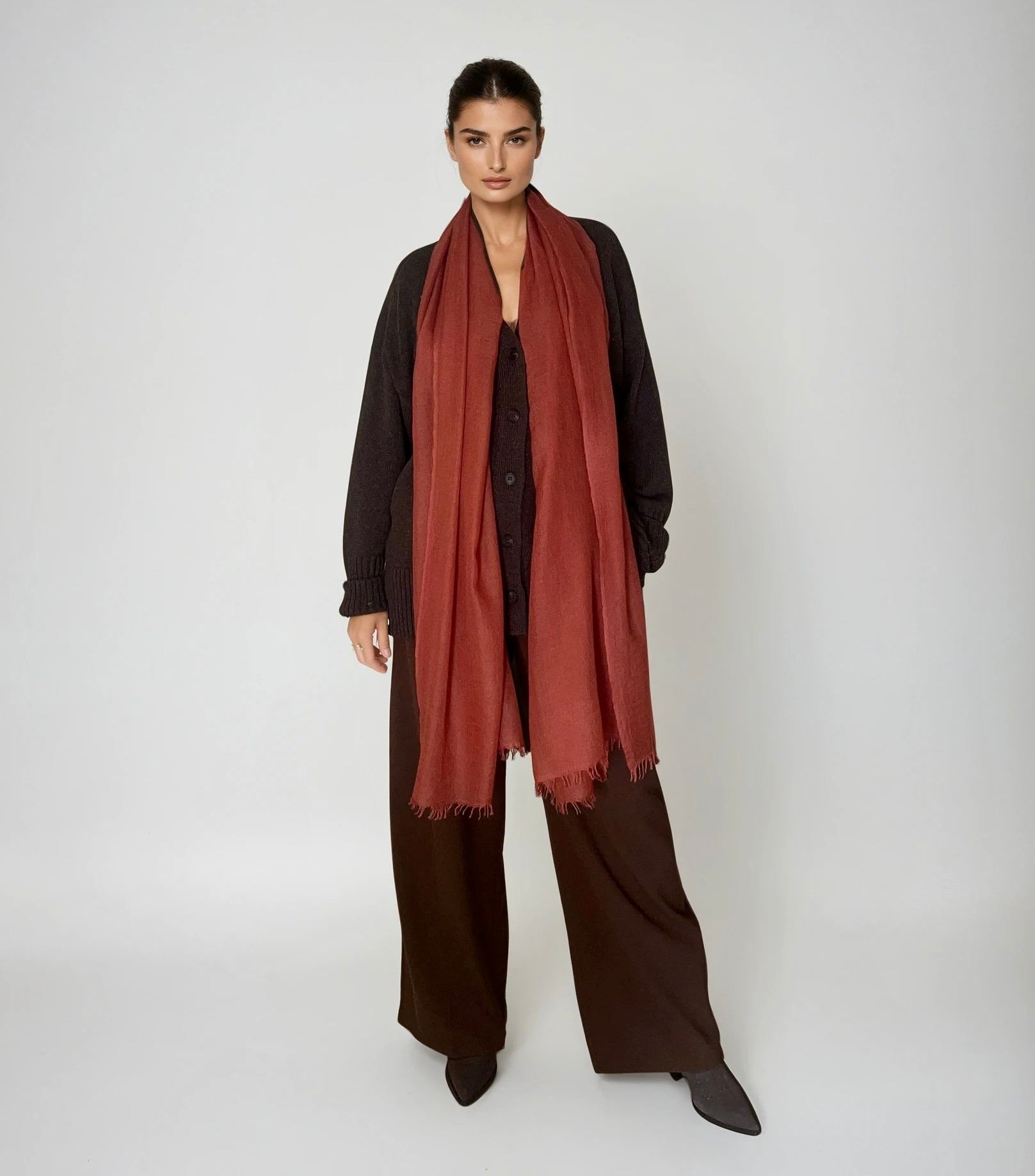 Burnt Brown Cashmere Scarf