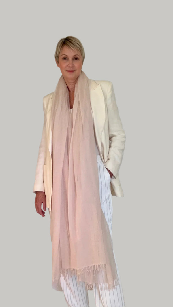 PURE CASHMERE SOFT PINK WRAP - Cashmere Luxe