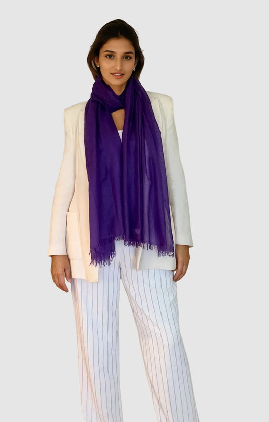 Royal Purple Cashmere scarf
