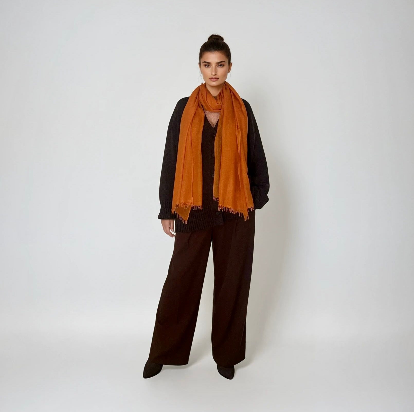 Amber Glow Cashmere Scarf