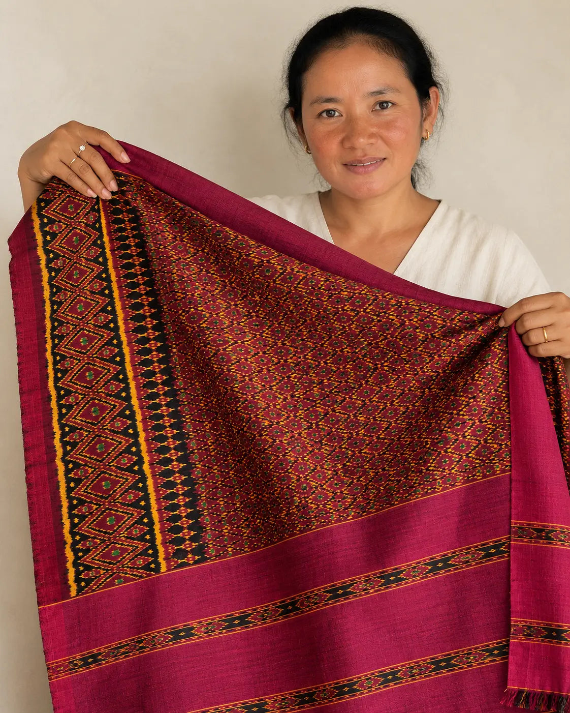 Khmer Silk No. 02 — Mulberry & Saffron