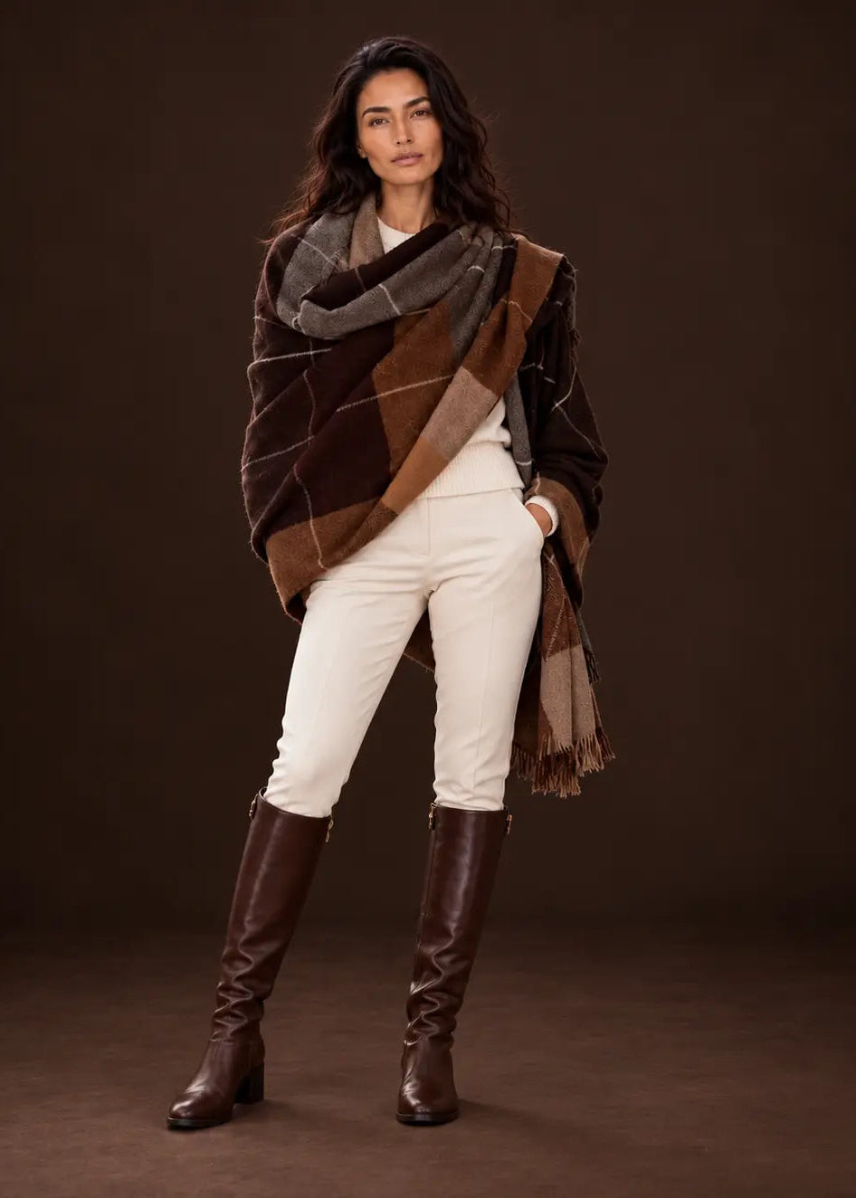 Made-to-Order Yak Wool Wrap — Natural Chocolate Brown