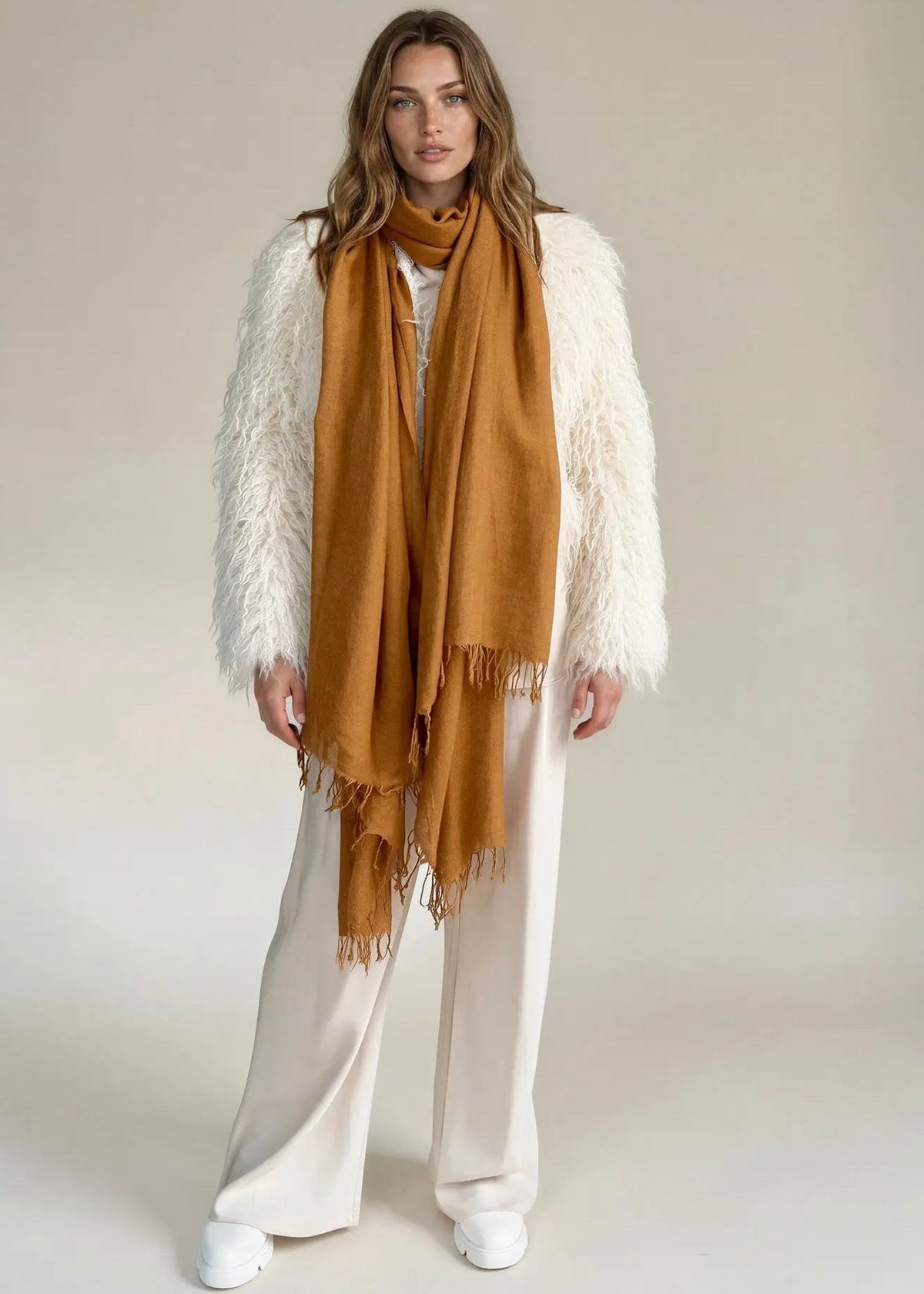 Burnt Bronze Cashmere Wrap – Handloom Himalayan Luxury Scarf
