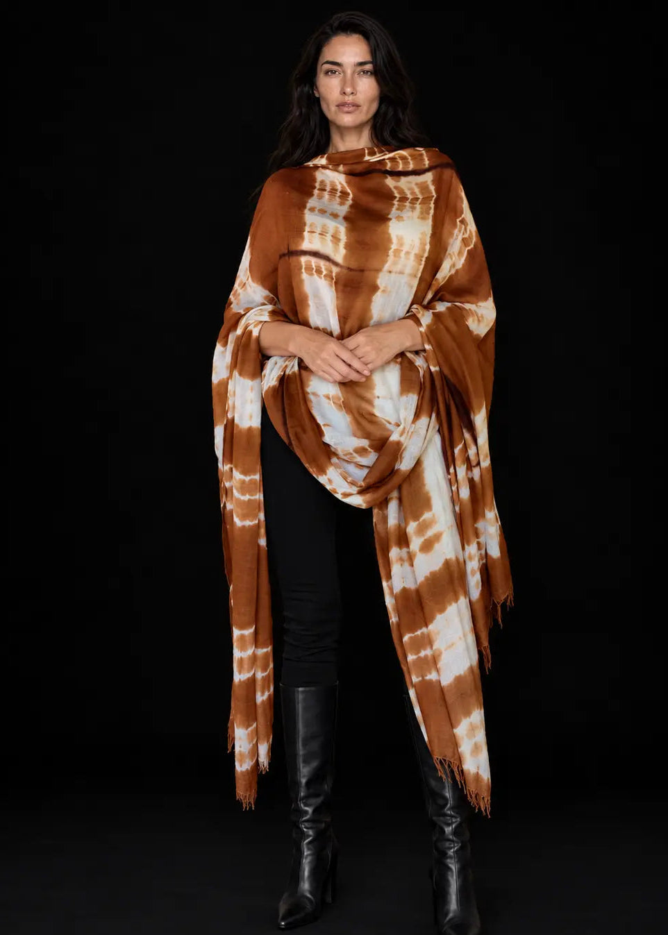 Premium Bronze Brown Cashmere Wrap – Handwoven Himalayan Limited Edition