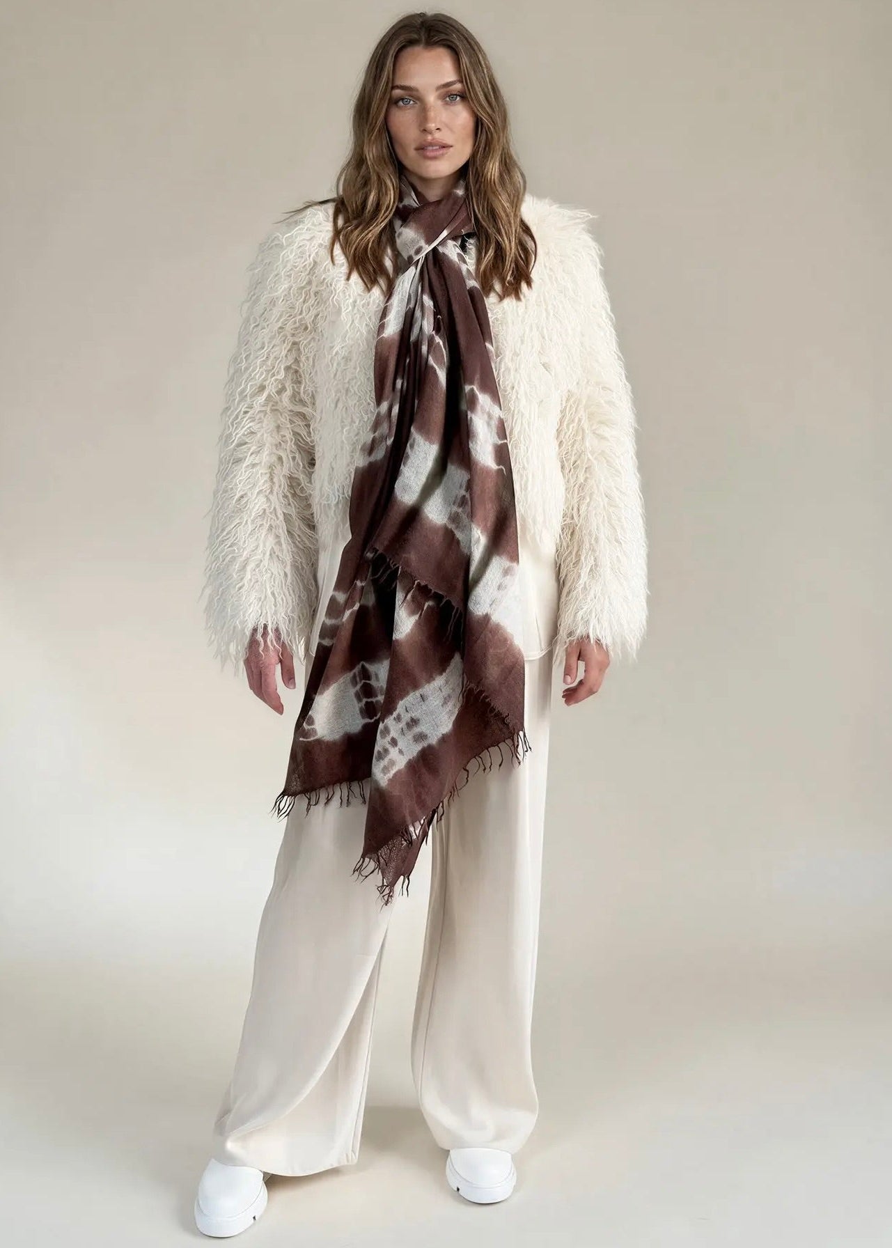 Hand Woven Cashmere Wrap - Earth Brown Forest Green | Cashmere Luxe