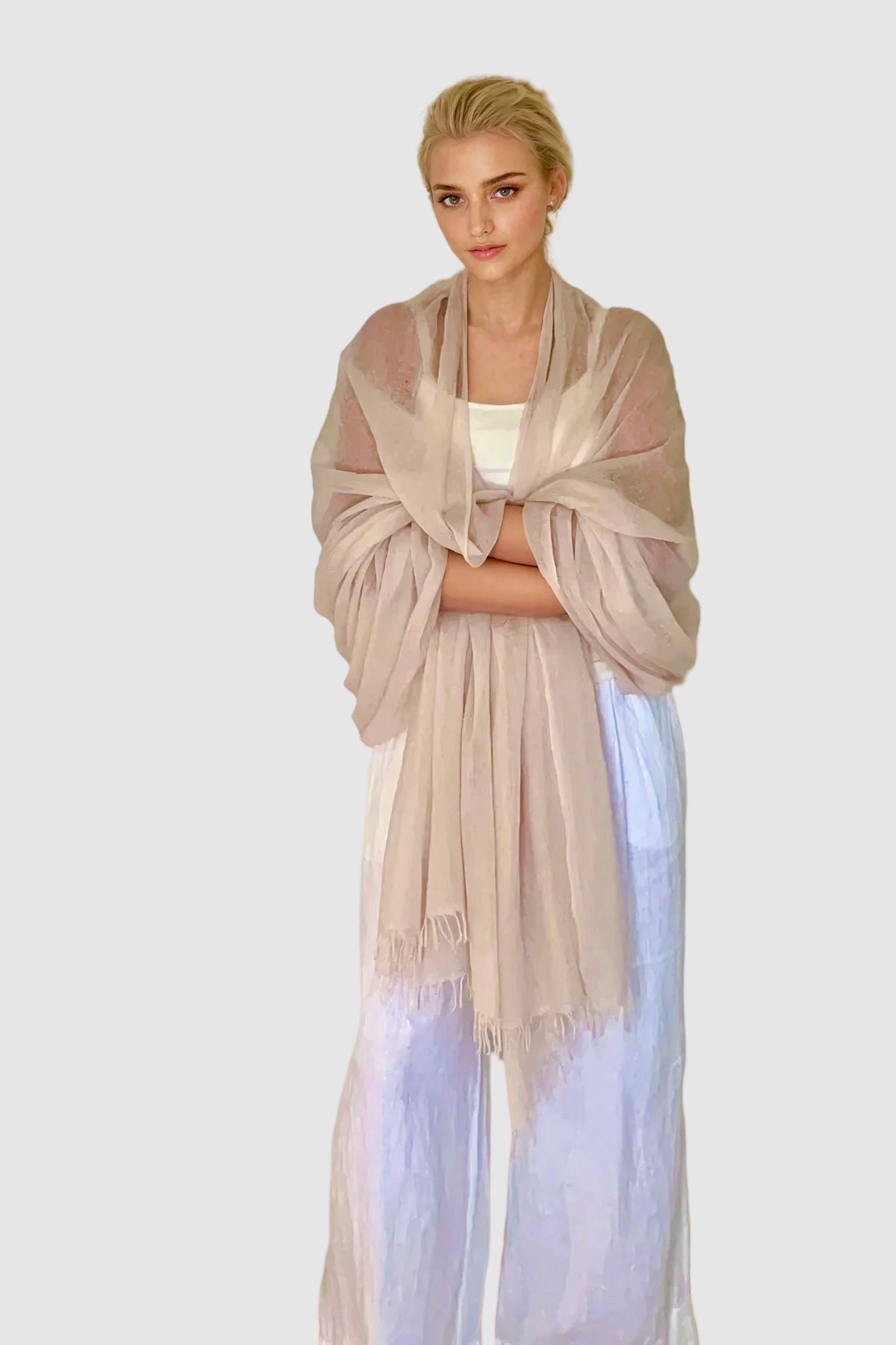 PURE CASHMERE SOFT PINK WRAP