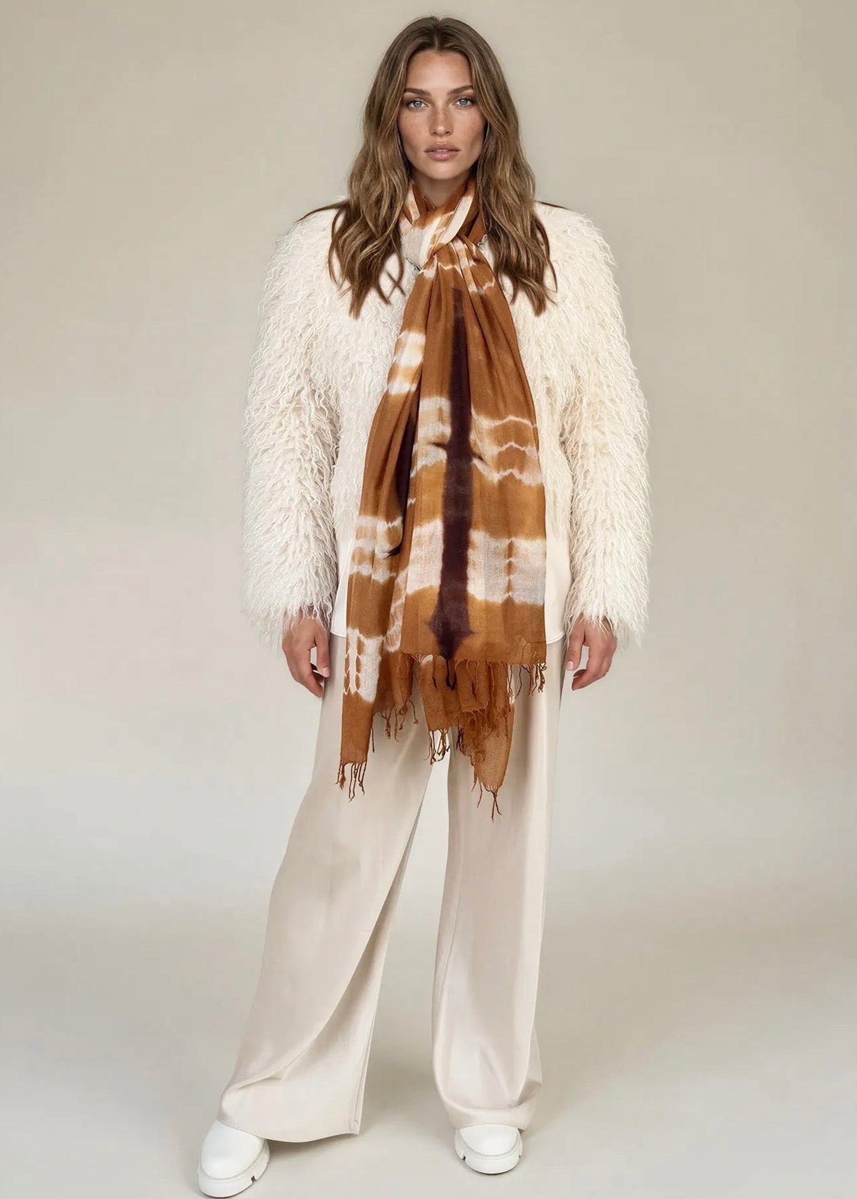 Premium Bronze Brown Cashmere Wrap – Handwoven Himalayan Limited Edition