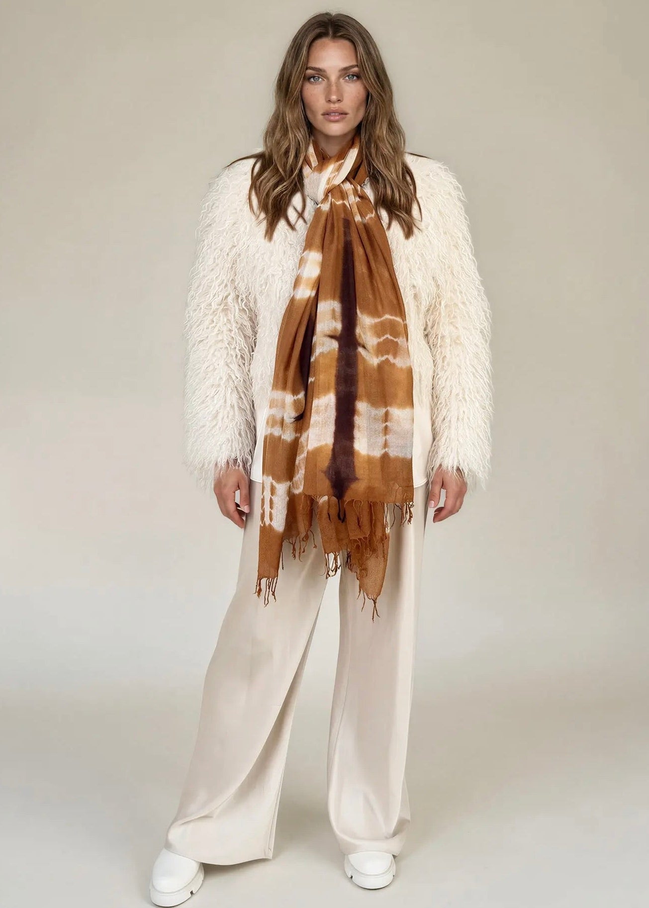 Premium Bronze Brown Cashmere Wrap – Handwoven Himalayan Limited Edition